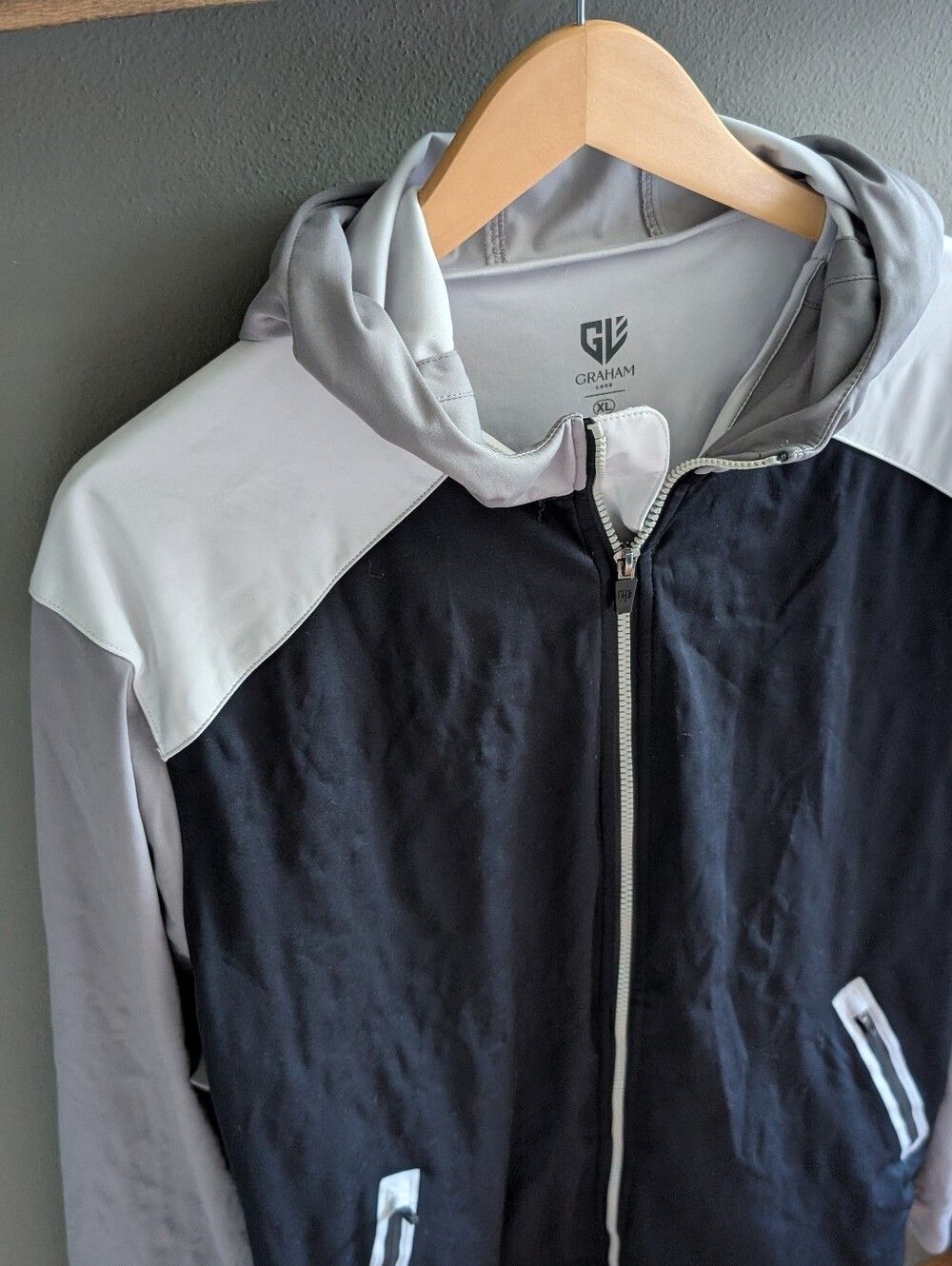 Graham Luxe XL Colorblock Hooded Golf Jacket Windbreaker Full Zip - Picture 2 of 6